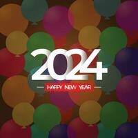 contento nuovo anno 2024 disegno, premio vettore design per manifesto, striscione, palloncini, saluto e nuovo anno celebrazione