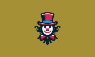 testa clown indossare superiore cappello vettore logo design