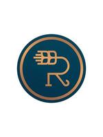 r monogramma logo tempio vettore