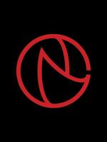 cn monogramma logo modello vettore