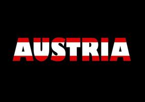mondo bandiera su lettera Austria piatto design stile vettore illustrazione