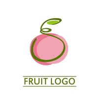 rosa pesca frutta succo logo astratto semplice concetto design vettore illustrazione