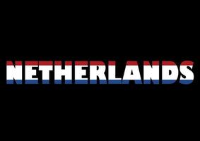 mondo bandiera su lettera Olanda piatto design stile vettore illustrazione