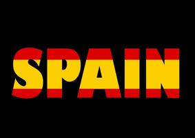 mondo bandiera su lettera Spagna piatto design stile vettore illustrazione
