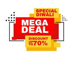 mega affare speciale vendita promozione etichetta bandiera illustrazione. rosso giallo vettore elemento per negozio Al dettaglio