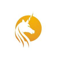 unicorno logo icona vettore illustrazione