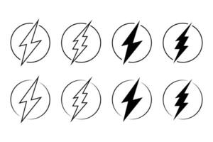 elettricità icona, elettrico potenza, energia, bullone cerchio simbolo. vettore