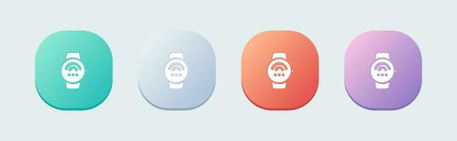 Collegare orologio intelligente solido icona nel piatto design stile. inteligente dispositivo segni vettore illustrazione.