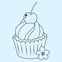 carino Cupcake disegni decorazione frutta vettore