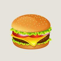 hamburger al formaggio vettore illustrazione