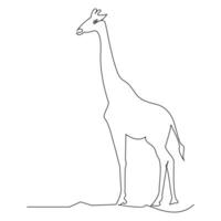 giraffa uno linea continuo schema vettore arte disegno e semplice minimalista design