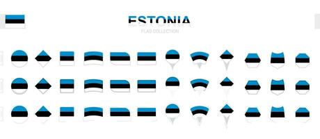 grande collezione di Estonia bandiere di vario forme e effetti. vettore