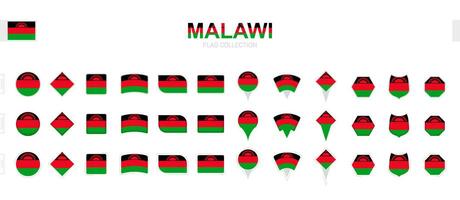 grande collezione di malawi bandiere di vario forme e effetti. vettore