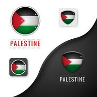 artistico Palestina nazione bandiera nel circolare forma sfondo vettore
