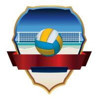 spiaggia pallavolo distintivo etichetta vettore