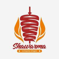 logo shawarma per ristoranti e mercati vettore