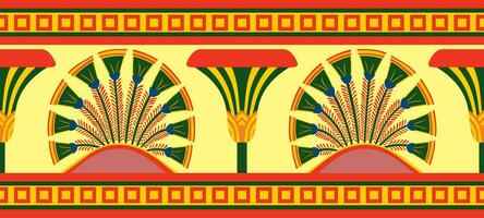 vettore colorato senza soluzione di continuità egiziano ornamento. infinito confine, antico Egitto telaio.