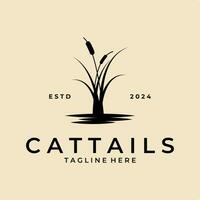 cattails logo Vintage ▾ vettore semplice illustrazione modello icona grafico design