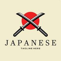 samurai katana semplice logo vettore illustrazione design