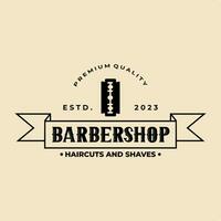 barbiere negozio Vintage ▾ logo vettore illustrazione modello grafico design