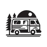 geometrico monocromatico illustrazione logo di camper vettore