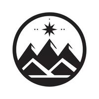 geometrico monocromatico illustrazione logo di montagne vettore