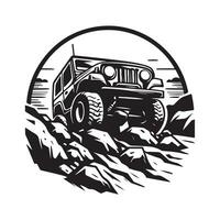 rustico mano disegnato logo illustrazione di via strada auto vettore