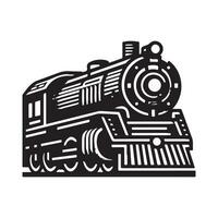 Vintage ▾ mano disegnato illustrazione di vecchio vapore treno logo design vettore