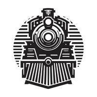 Vintage ▾ mano disegnato illustrazione di vecchio vapore treno logo design vettore