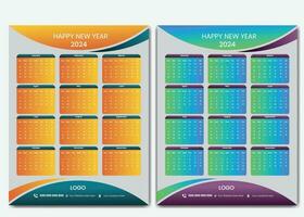 moderno 2024 calendario bandiera design modello vettore