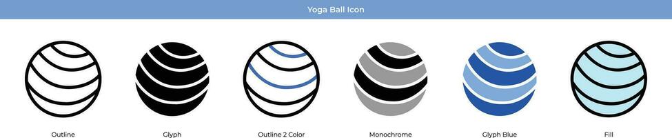 yoga palla vettore icona