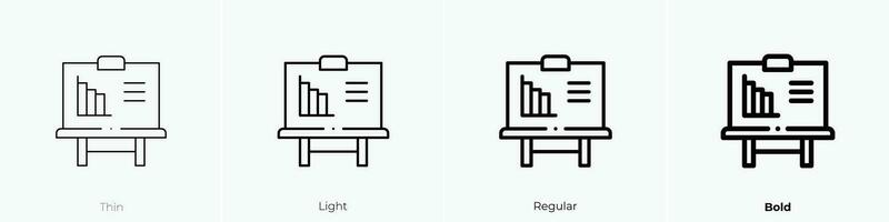 presentazione icona. sottile, luce, regolare e grassetto stile design isolato su bianca sfondo vettore