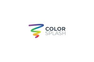 colore nastro estetico moderno spirale semplice logo vettore