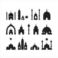un' nero silhouette Islam simbolo impostato vettore