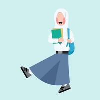 indonesiano hijab anziano alto scuola alunno vettore
