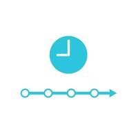 sequenza temporale simbolo. a partire dal blu icona impostare. vettore