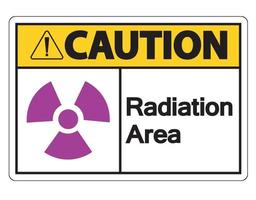 segno simbolo area radiazioni attenzione su sfondo bianco vettore