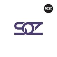 lettera soz monogramma logo design vettore