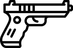 icona della linea per la pistola vettore