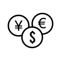 Icona di valute vettoriale