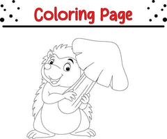 poco riccio colorazione pagina per bambini vettore