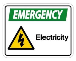 simbolo di emergenza elettrica segno su sfondo bianco vettore
