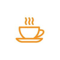 arancia tazza di caffè linea arte icona isolato su bianca sfondo. tazza piatto icona. magro linea segni per design logo, visitare carta, eccetera. singolo alto qualità schema simbolo per ragnatela design o mobile app. vettore