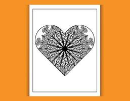 cuore mandala colorazione pagina design modello vettore