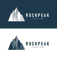 semplice montagna picco logo linea roccia illustrazione paesaggio design vettore