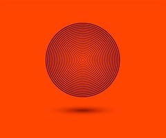 elementi del cerchio di linea concentrica. lava rigogliosa e colore arancione. vettore