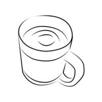 caffè o tè tazza linea arte disegno. vettore