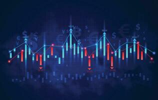 mercato azionario o grafico di trading forex nel concetto grafico adatto per investimenti finanziari o tendenze economiche idea imprenditoriale e tutto il design di opere d'arte vettore