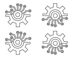 circuito tavola con Ingranaggio simbolo, ruota dentata ingegneria tecnologia concetto vettore. vettore