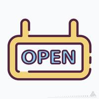 icona aperta - stile taglio linea vettore